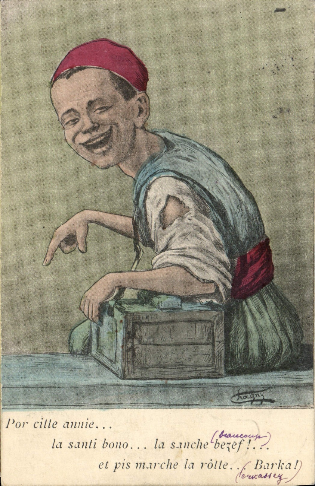 CPA Fantaisie Illustrateur Afrique du Nord Sante