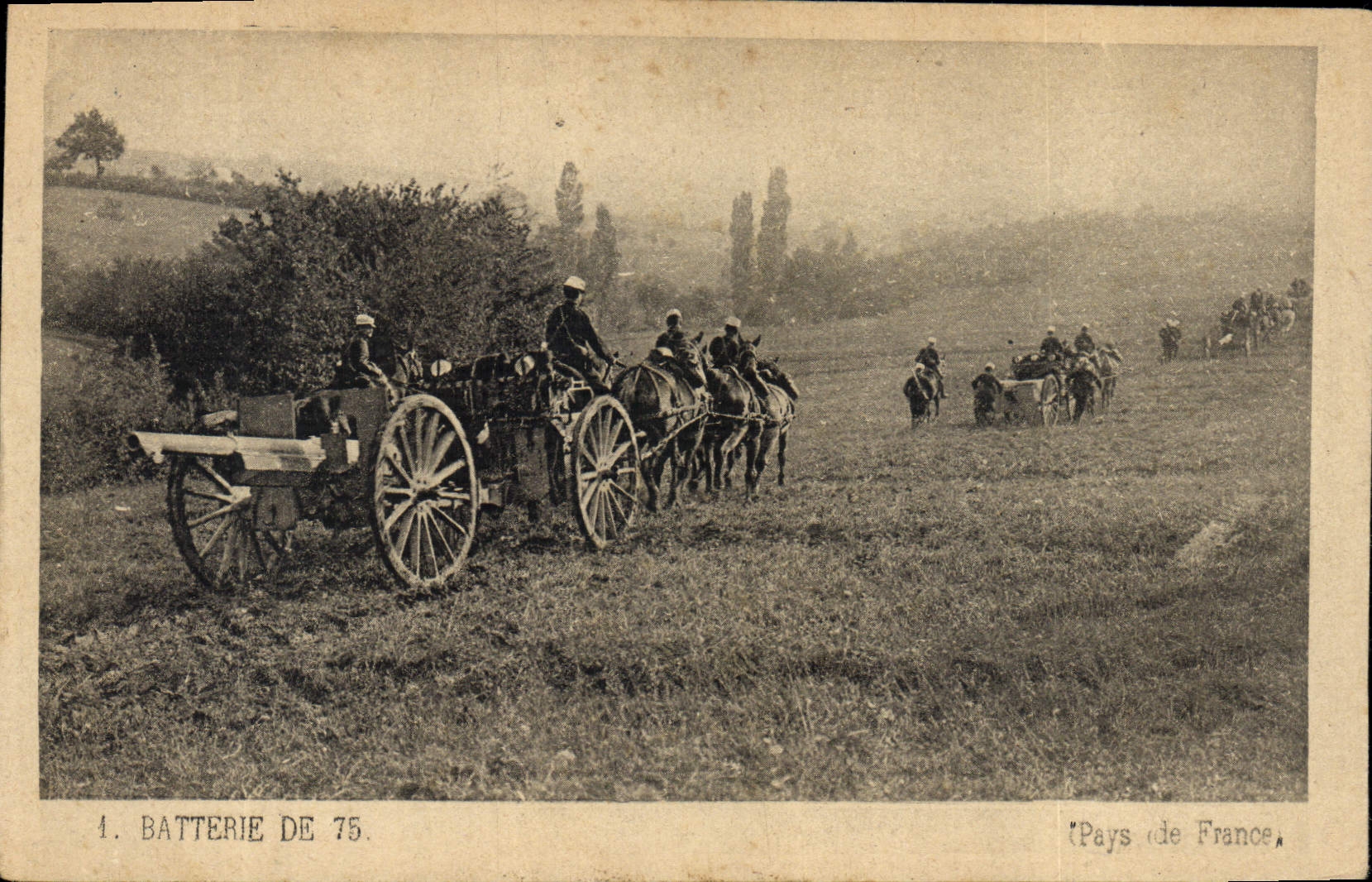 CPA Militaria Batterie de 75