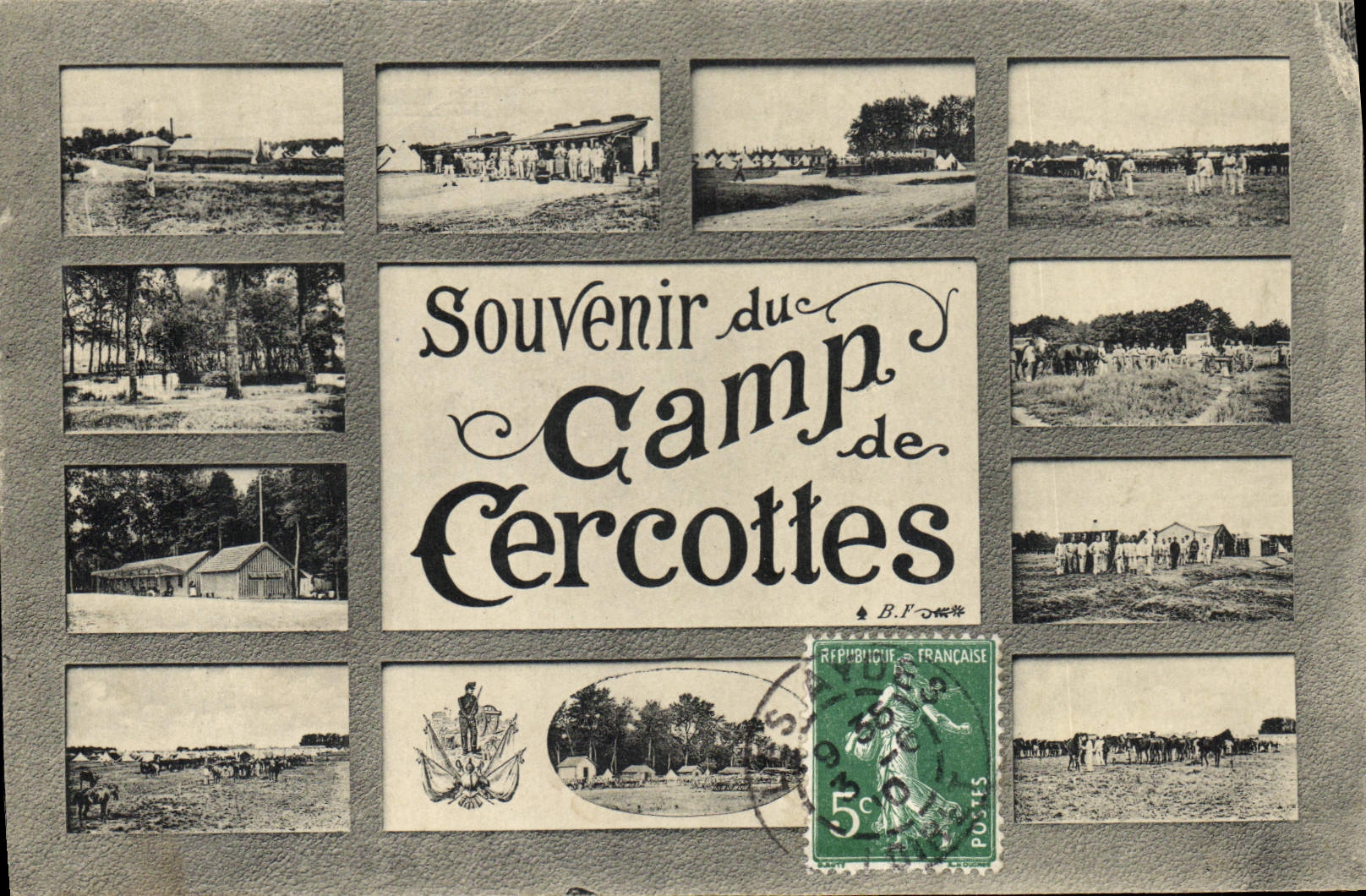 VINTAGE POSTCARD Militaria Souvenir of the camp of Cercottes