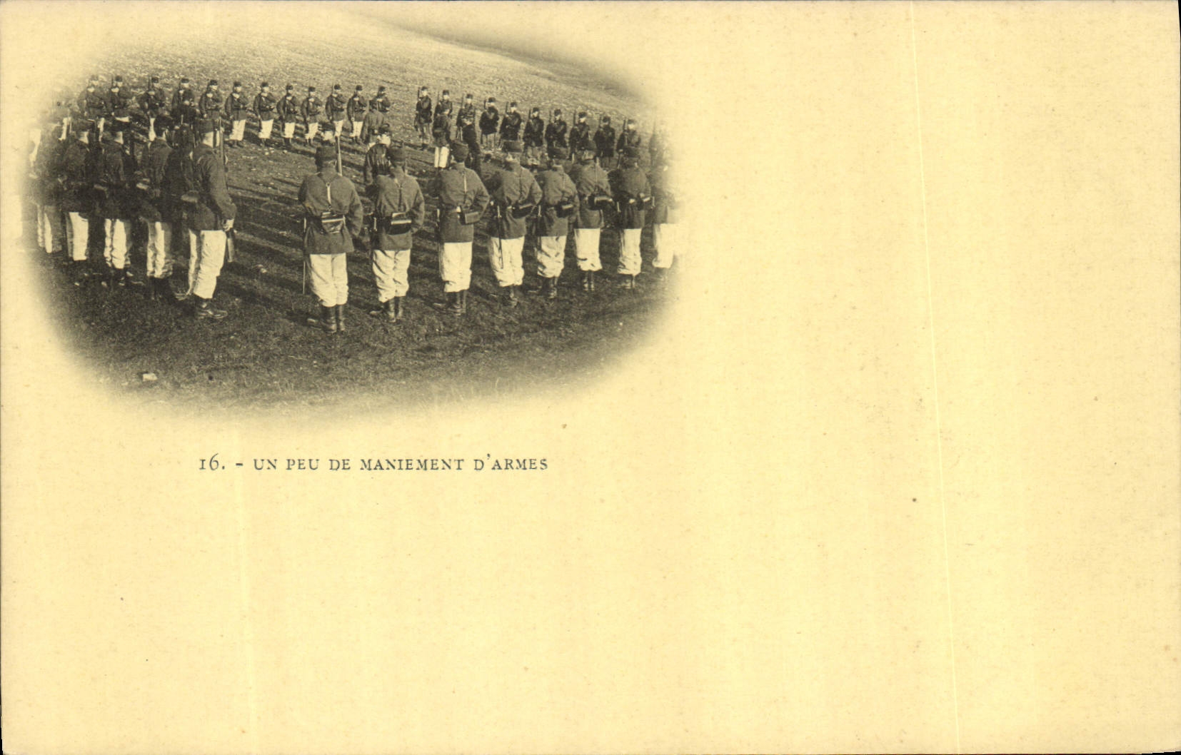 POSTAL Militaria de la VENDIMIA un poco dirección de armas