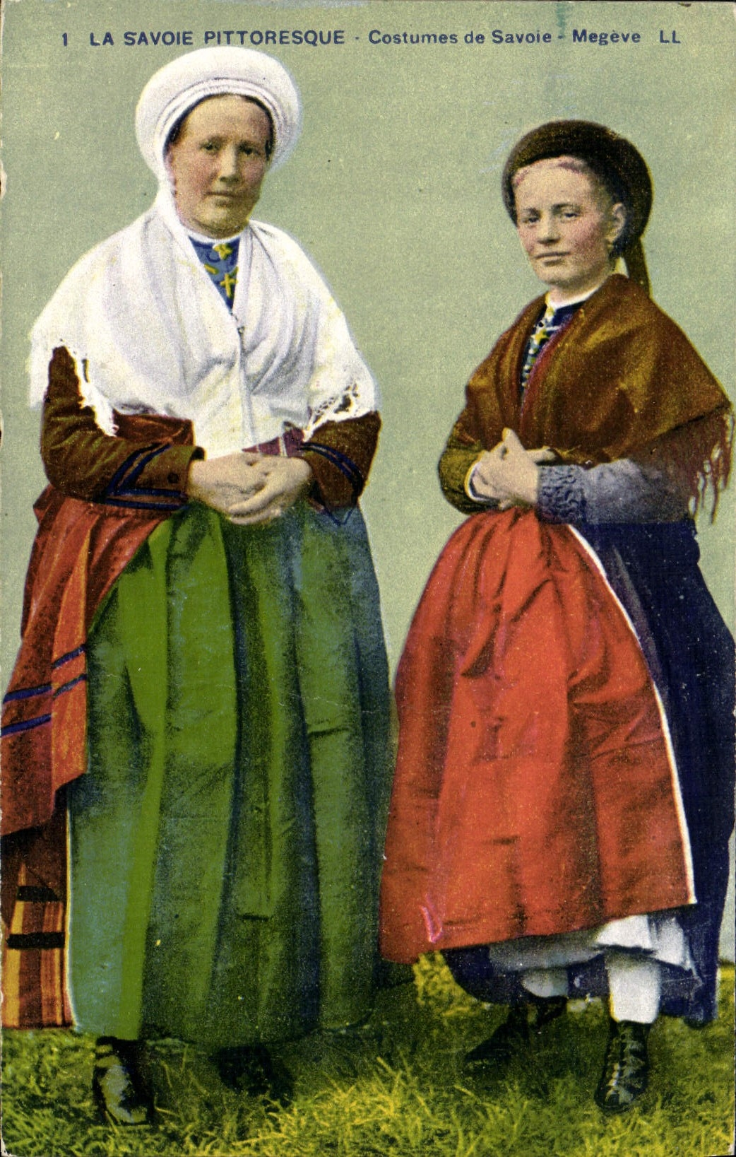 CPA Folklore Costumes de Savoie Megeve 