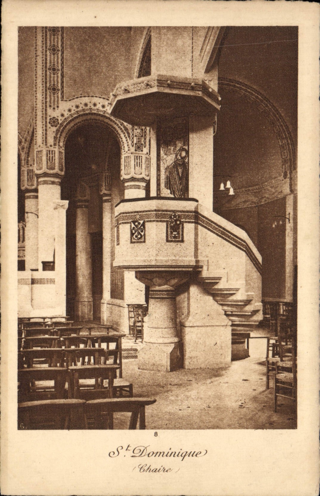 VINTAGE POSTCARD Paris St Dominique Pulpit