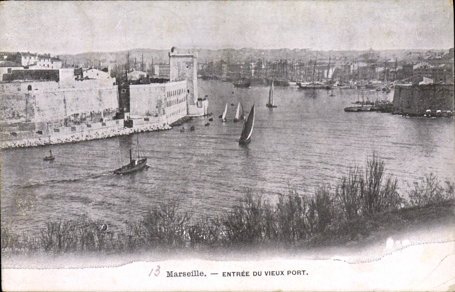 CPA Marseille Entree Du Vieux Port