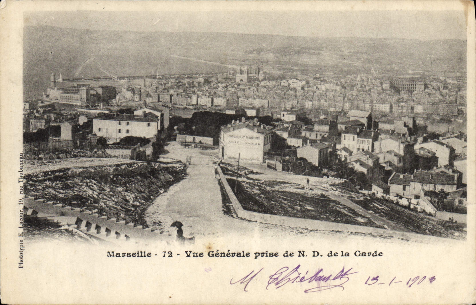 CPA Marseille Vue Generale Prise de Notre Dame De la Garde