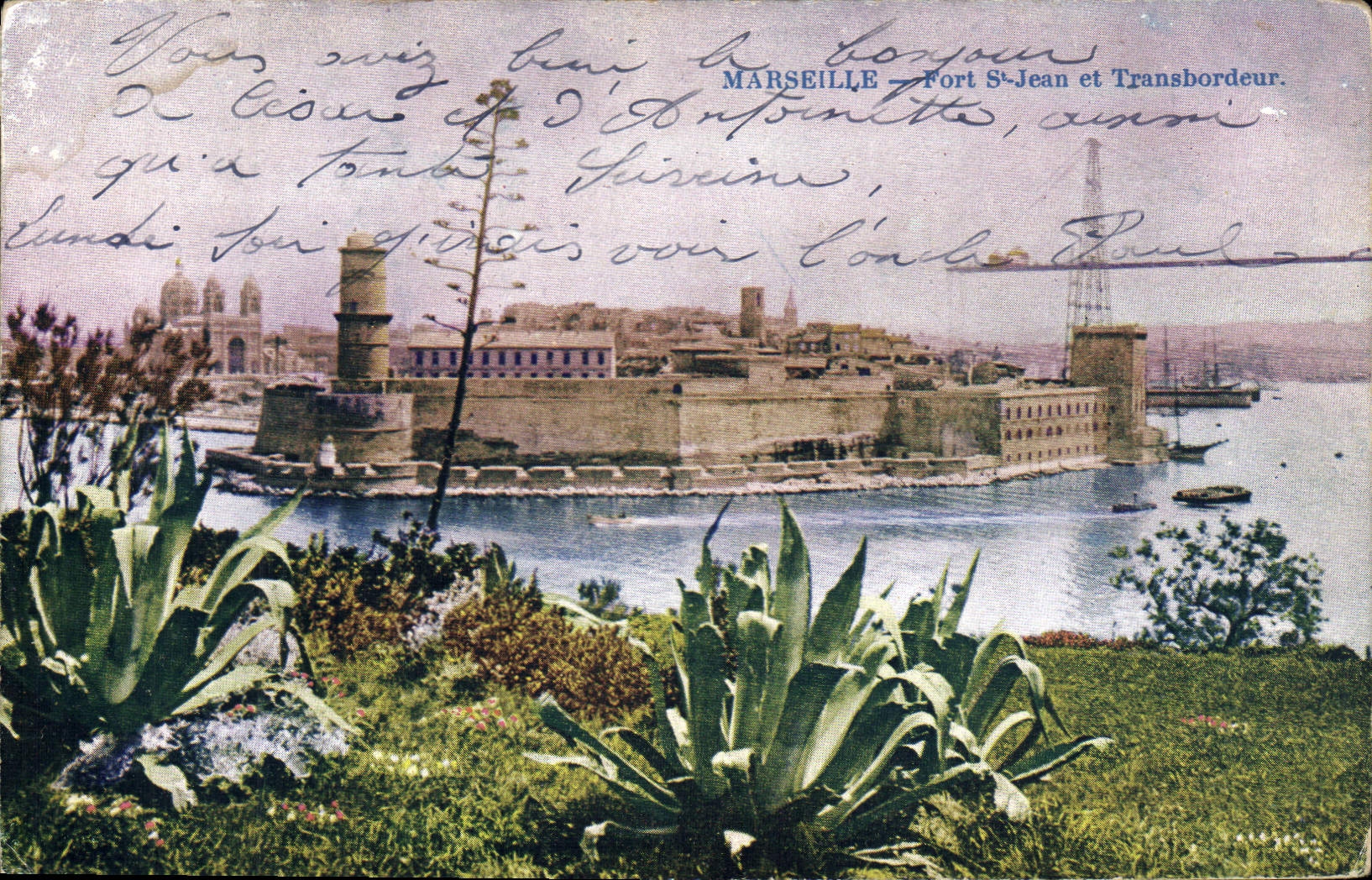 CPA Marseille Fort St Jean et transbordeur