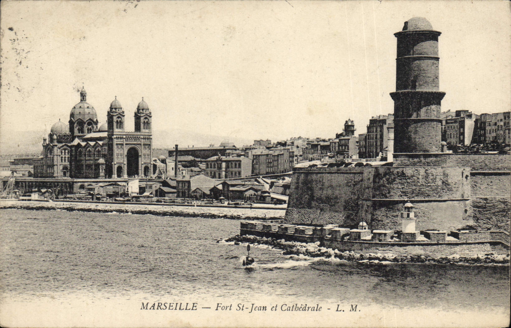 CPA Marseille Fort St Jean et cathedrale