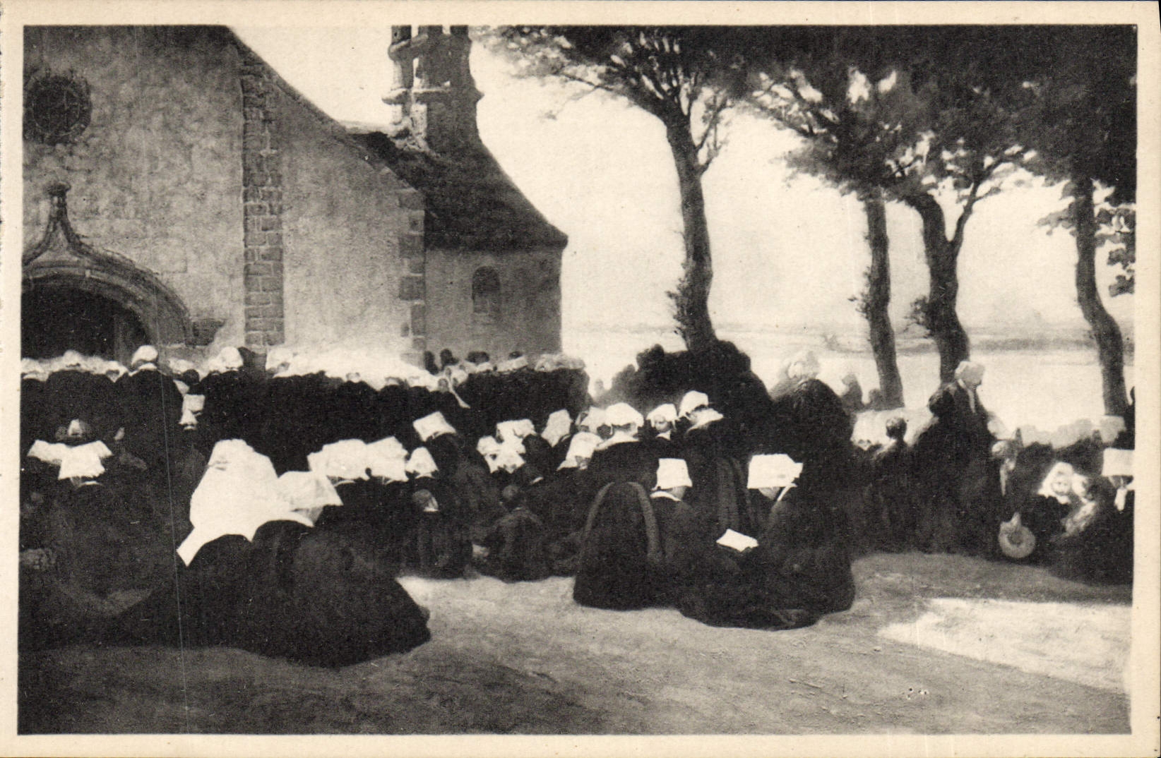 VINTAGE POSTCARD Palate of Beautiful arts of the Town of Paris Desired Forgiveness in Brittany Lucas