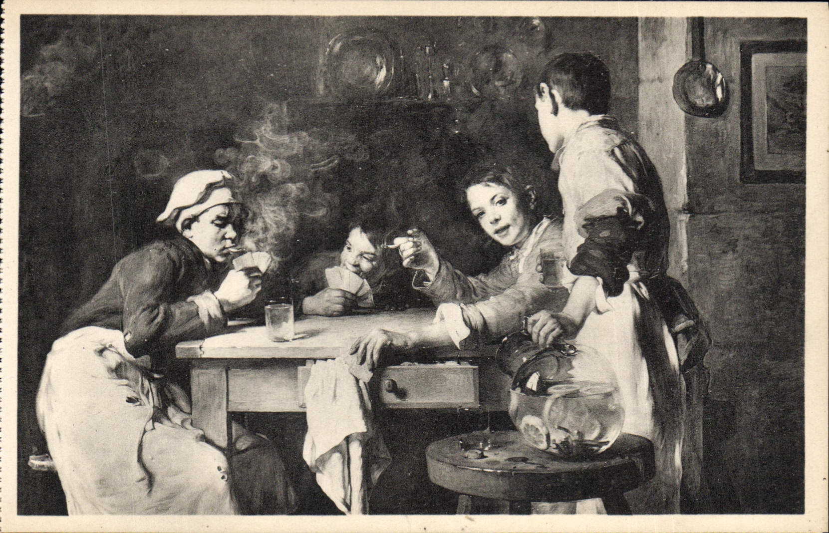 VINTAGE POSTCARD Palate of Beautiful arts of the Town of Paris the part of charts Joseph Lease