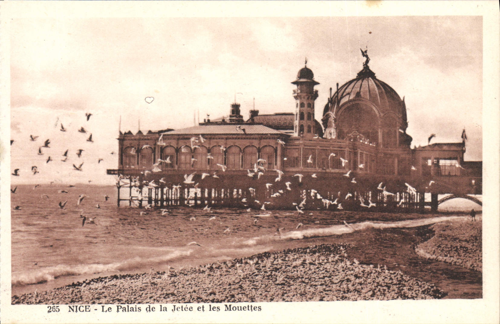 POSTAL de la VENDIMIA Niza el paladar del embarcadero y de las gaviotas