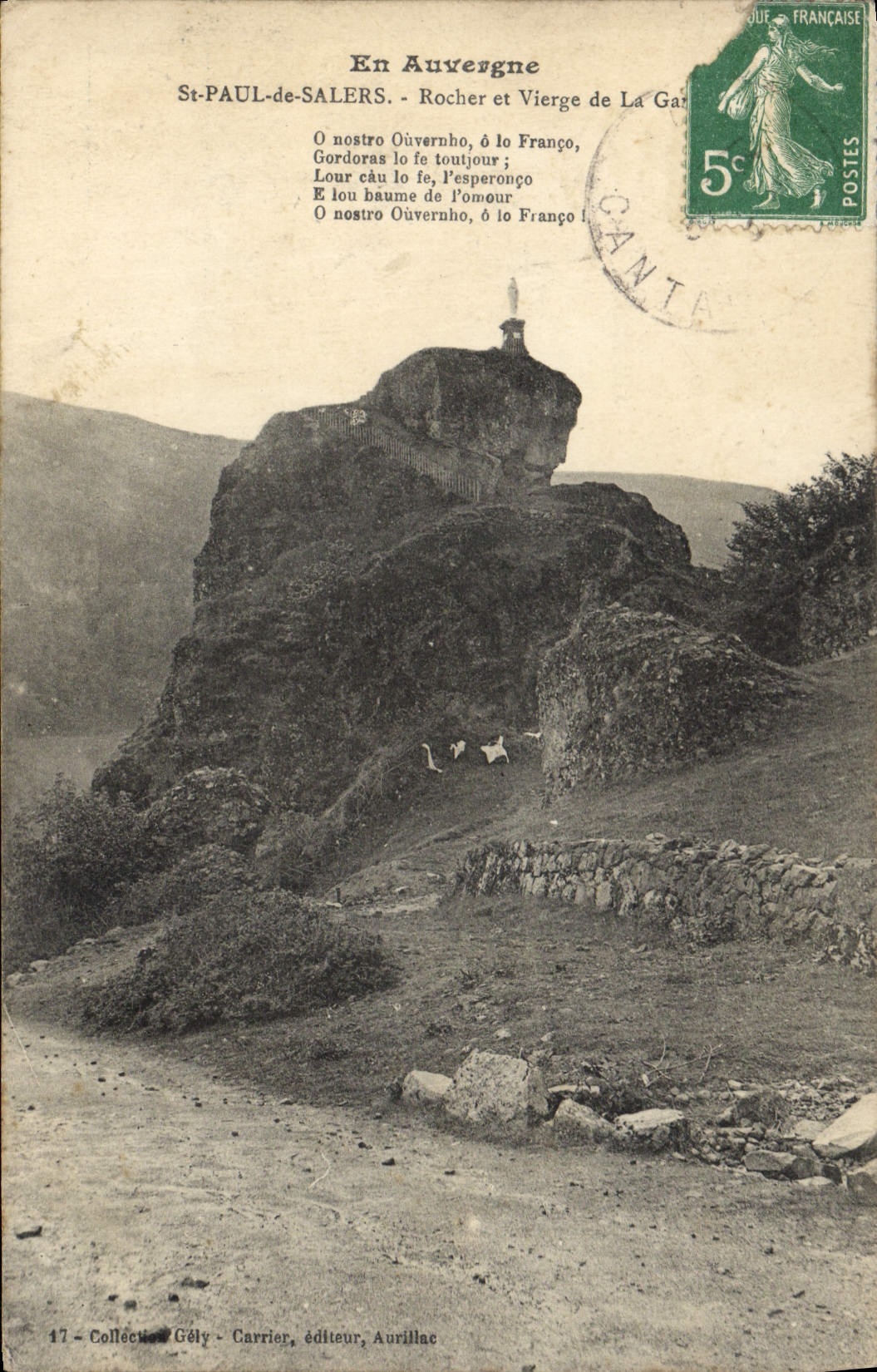 VINTAGE POSTCARD St Paul de Salers Rock and Vierge of Gave