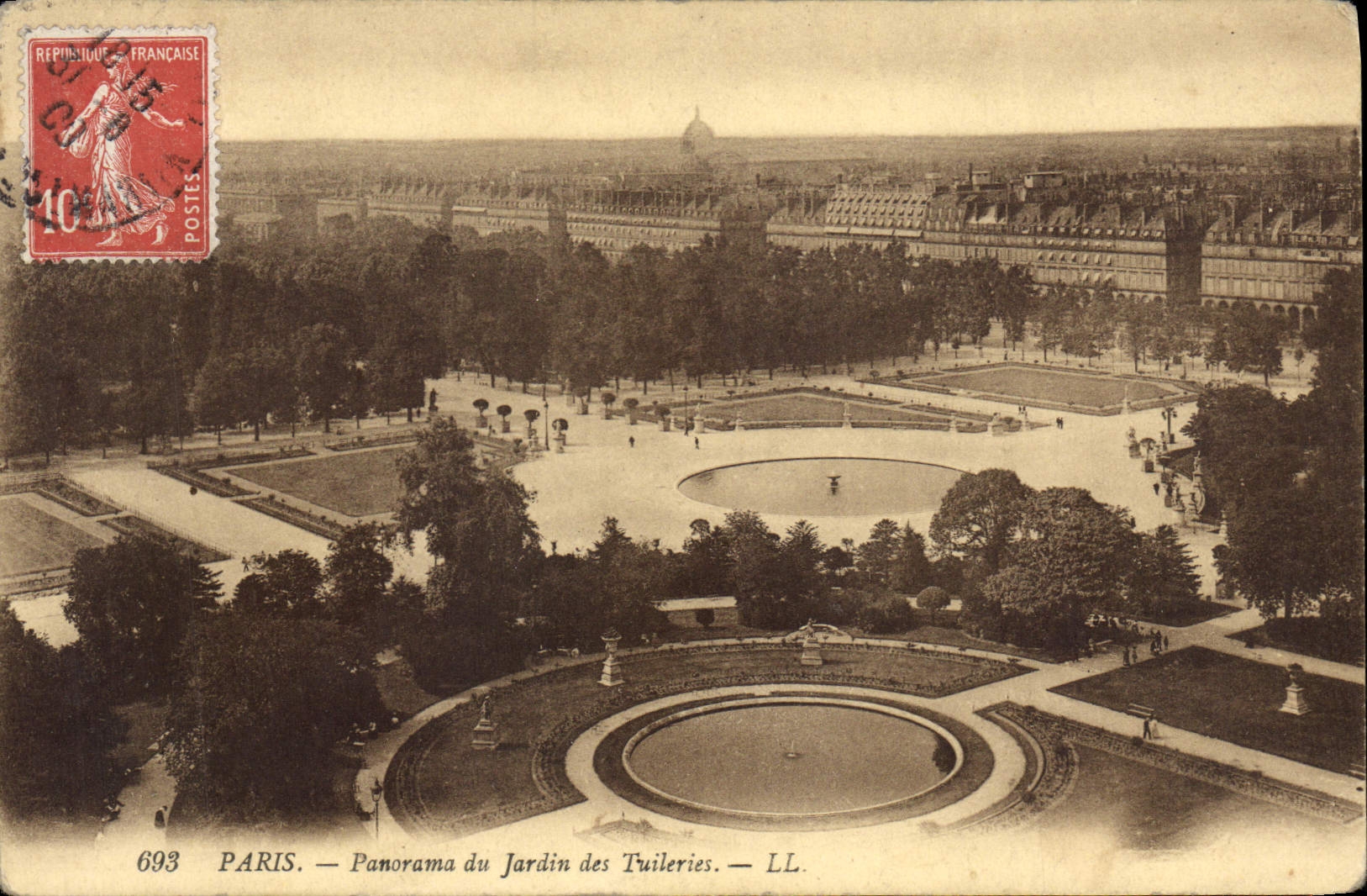 CPA Tour Paris Panorama du Jardin des Tuileries