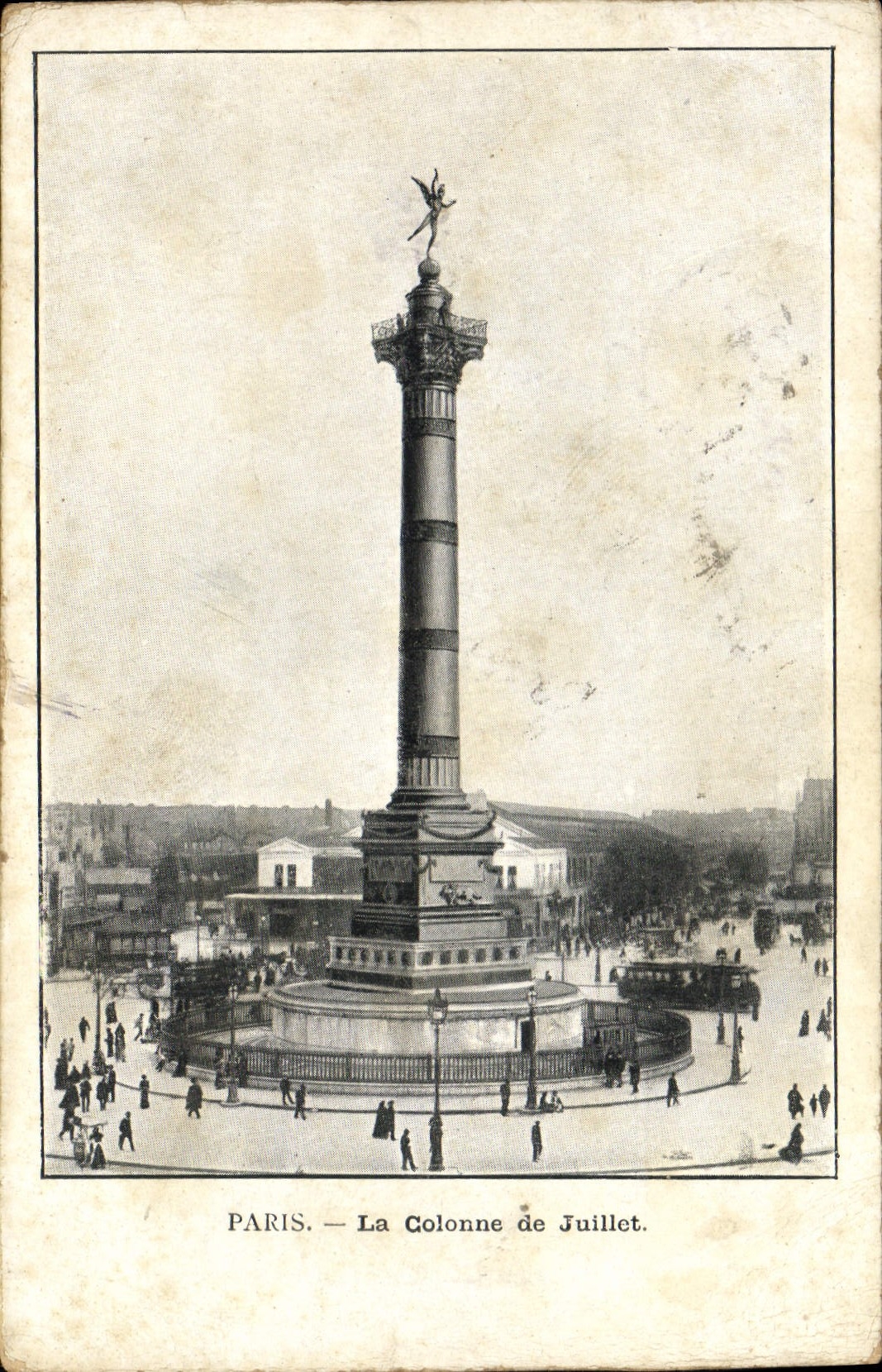 VINTAGE POSTCARD Paris the Column of July