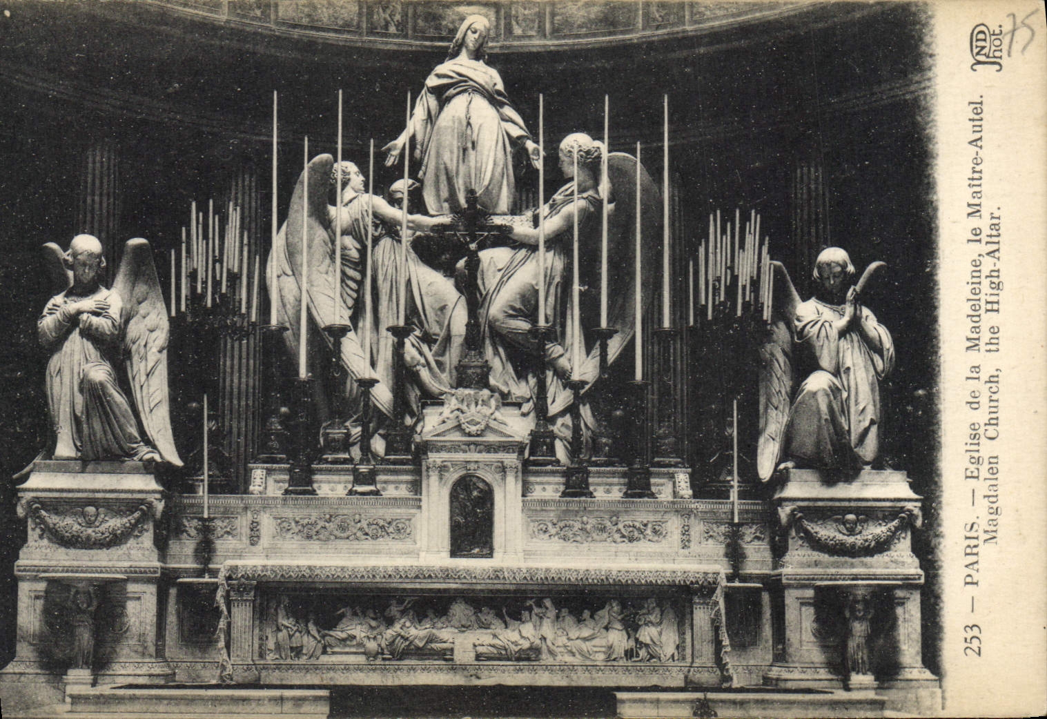 VINTAGE POSTCARD Paris Church of the Madeleine the Master Furnace bridge