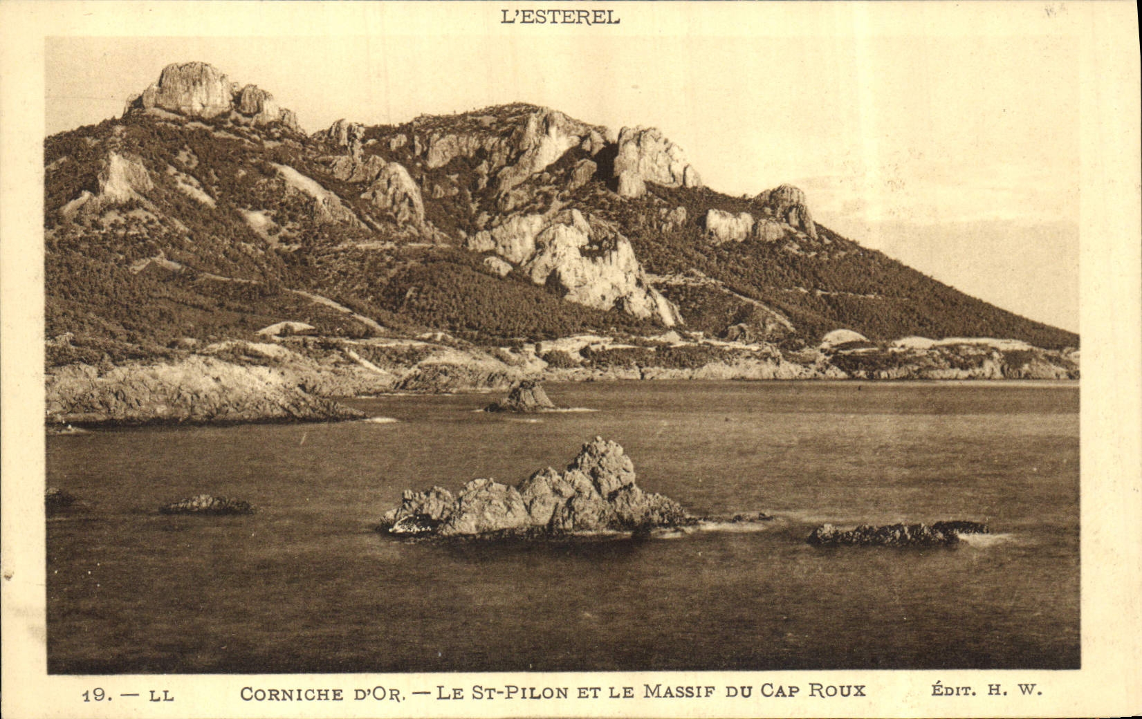 Cornisa de Esterel de la POSTAL de la VENDIMIA del pisón del St del oro y masa sólida del cabo Russet-red