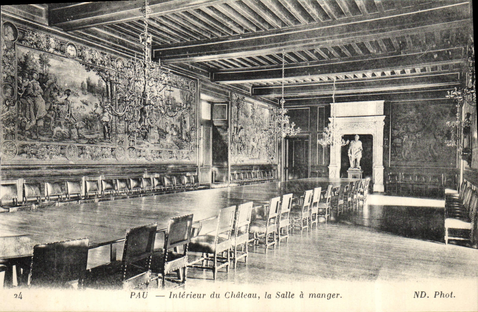 POSTAL Pau interior de la VENDIMIA del comedor del castillo