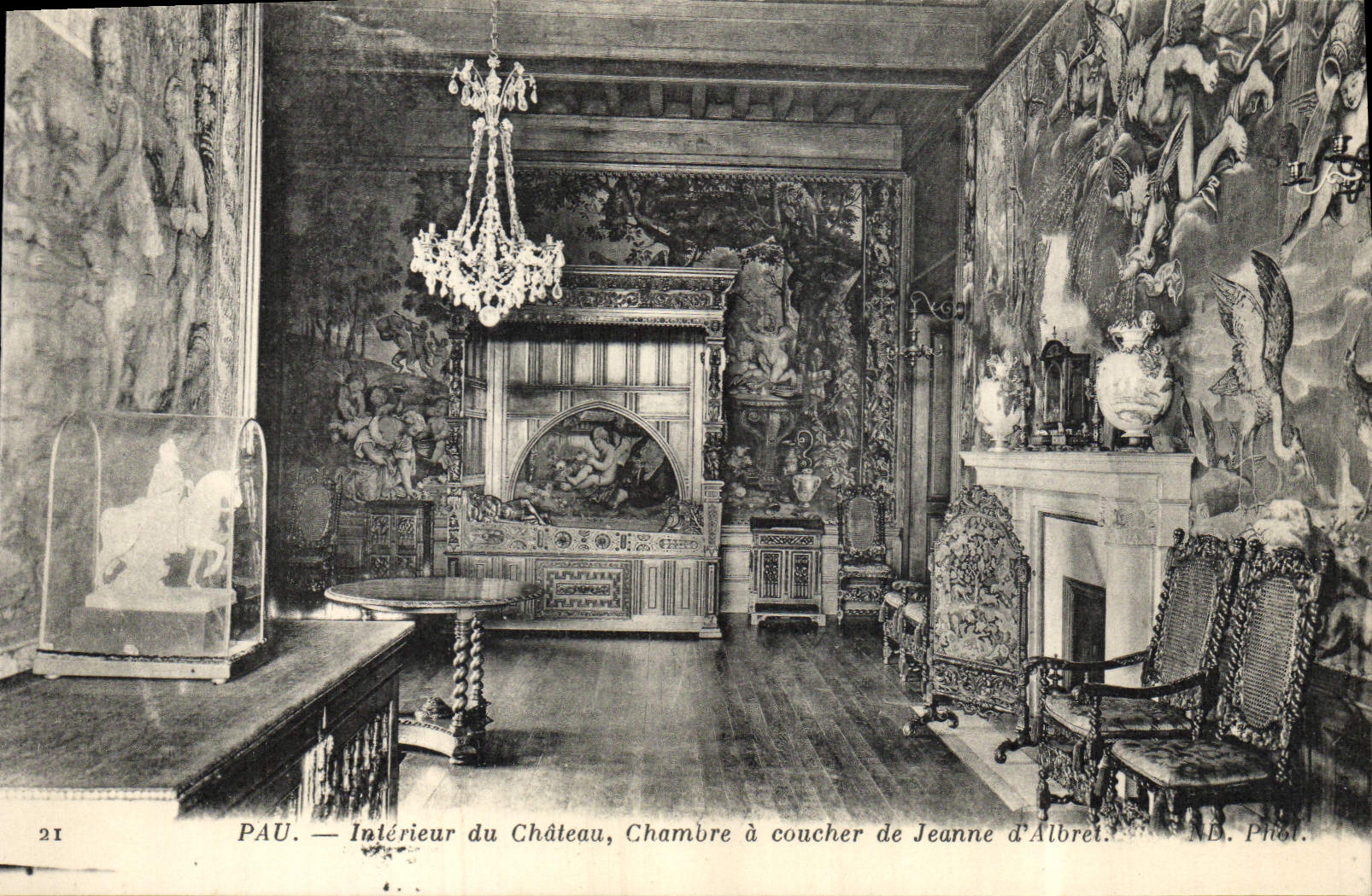 La POSTAL Pau Interieur de la VENDIMIA del cuarto del castillo tiene que dormir del d Albret de Jeanne