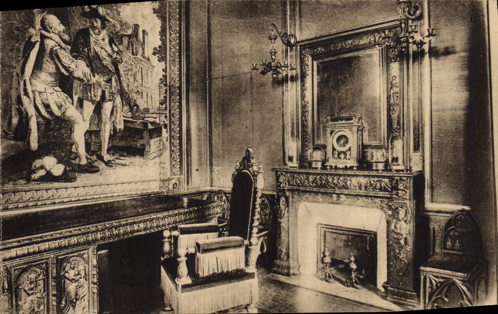 POSTAL Pau de la VENDIMIA el castillo a relinchar gabinete IV del sovereign