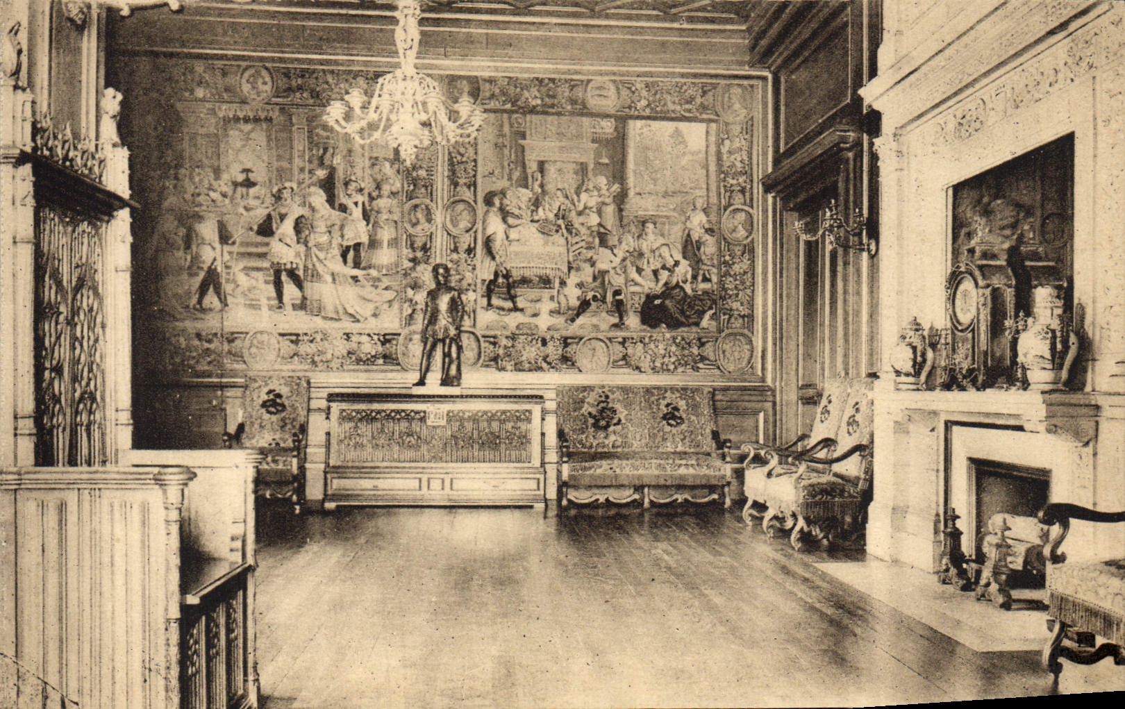 Sitio de Enrique IV del castillo de Pau de la POSTAL de la VENDIMIA del recuerdo conocido como Enrique D Albret