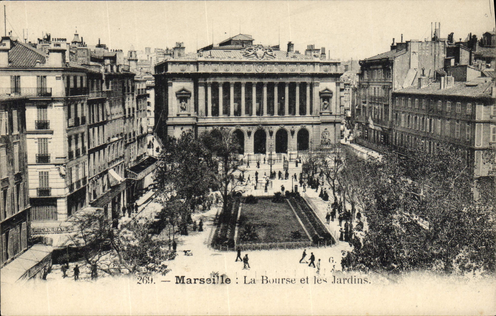 CPA Marseille La Bourse et les jardins
