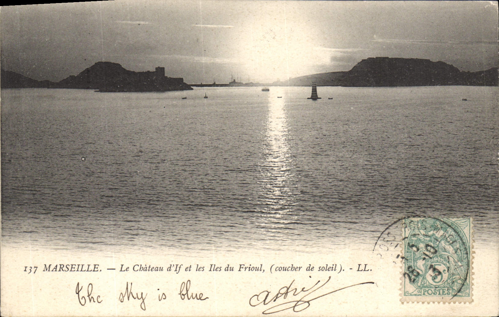 CPA Marseille Le Chateau d'If et les Iles Frioul Coucher de soleil