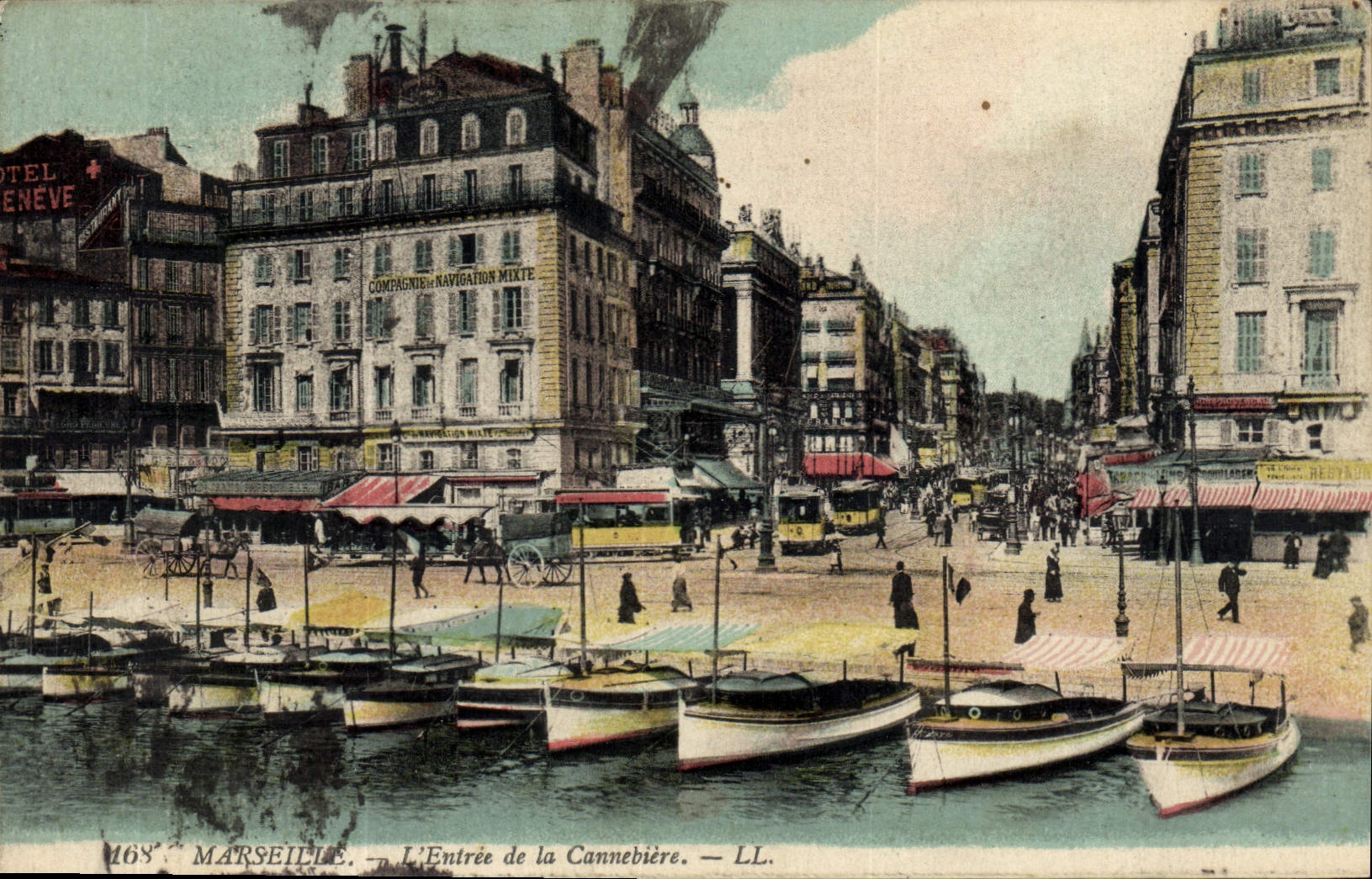 CPA Marseille L'entree de la Canebiere Bateaux