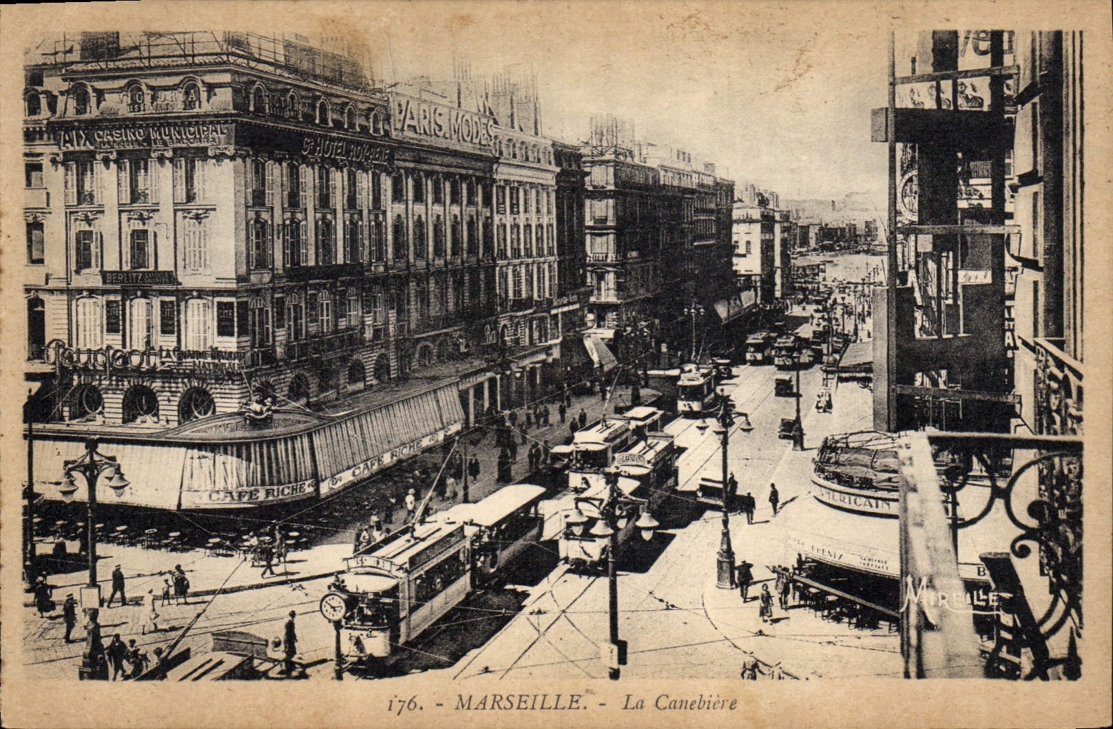 CPA Marseille La Canebiere Tramway