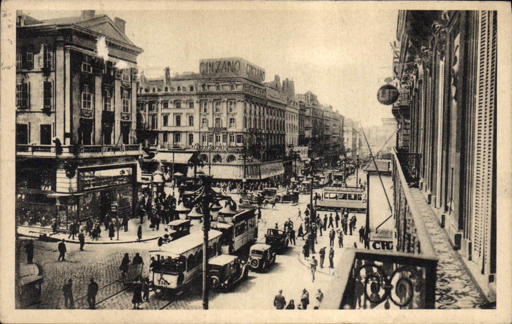 CPA Marseille La Canebiere Tramway