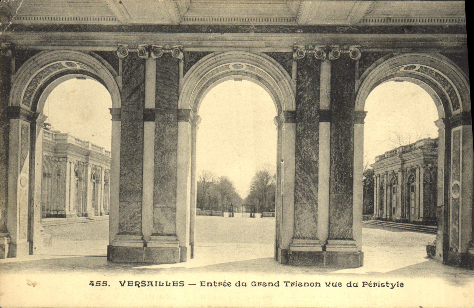 VINTAGE POSTCARD Castle Of Versailles Entered of Large Trianon Seen Of the Peristyle