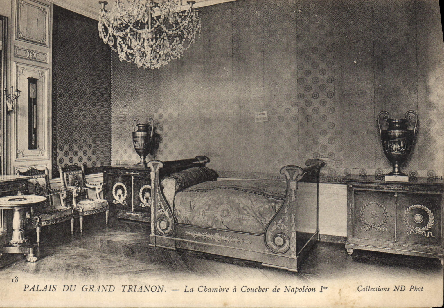 VINTAGE POSTCARD Palais Of Versailles Grand Trianon the room has to sleep of Napoleon 1st