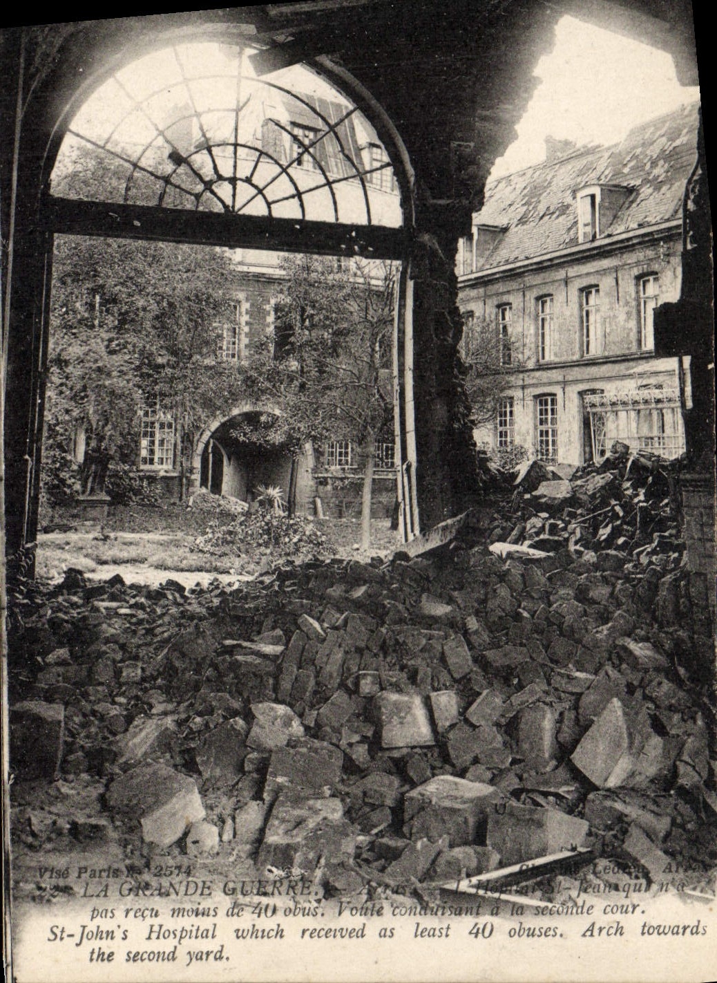 VINTAGE POSTCARD Arras the hospital St Jean Militaria