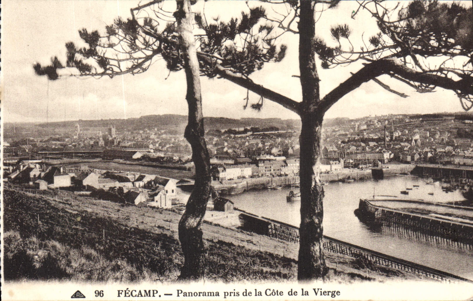 VINTAGE POSTCARD Fecamp Panorama Taken of the Dimension of the Virgin