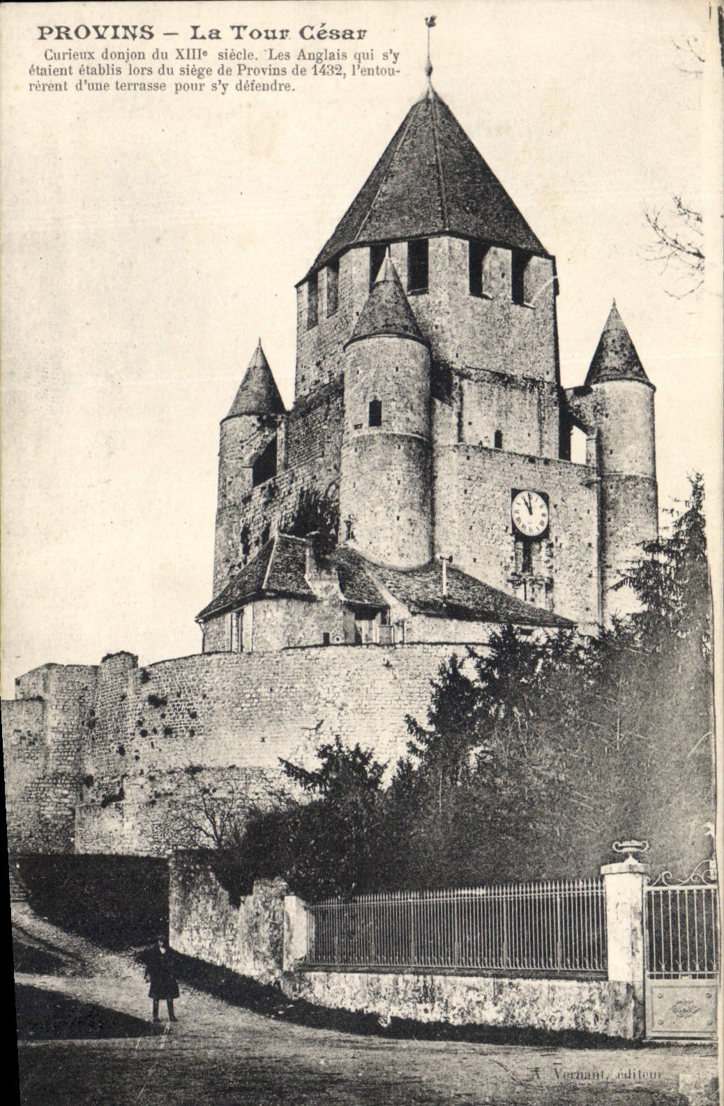 VINTAGE POSTCARD Layered branches the Cesar Tower