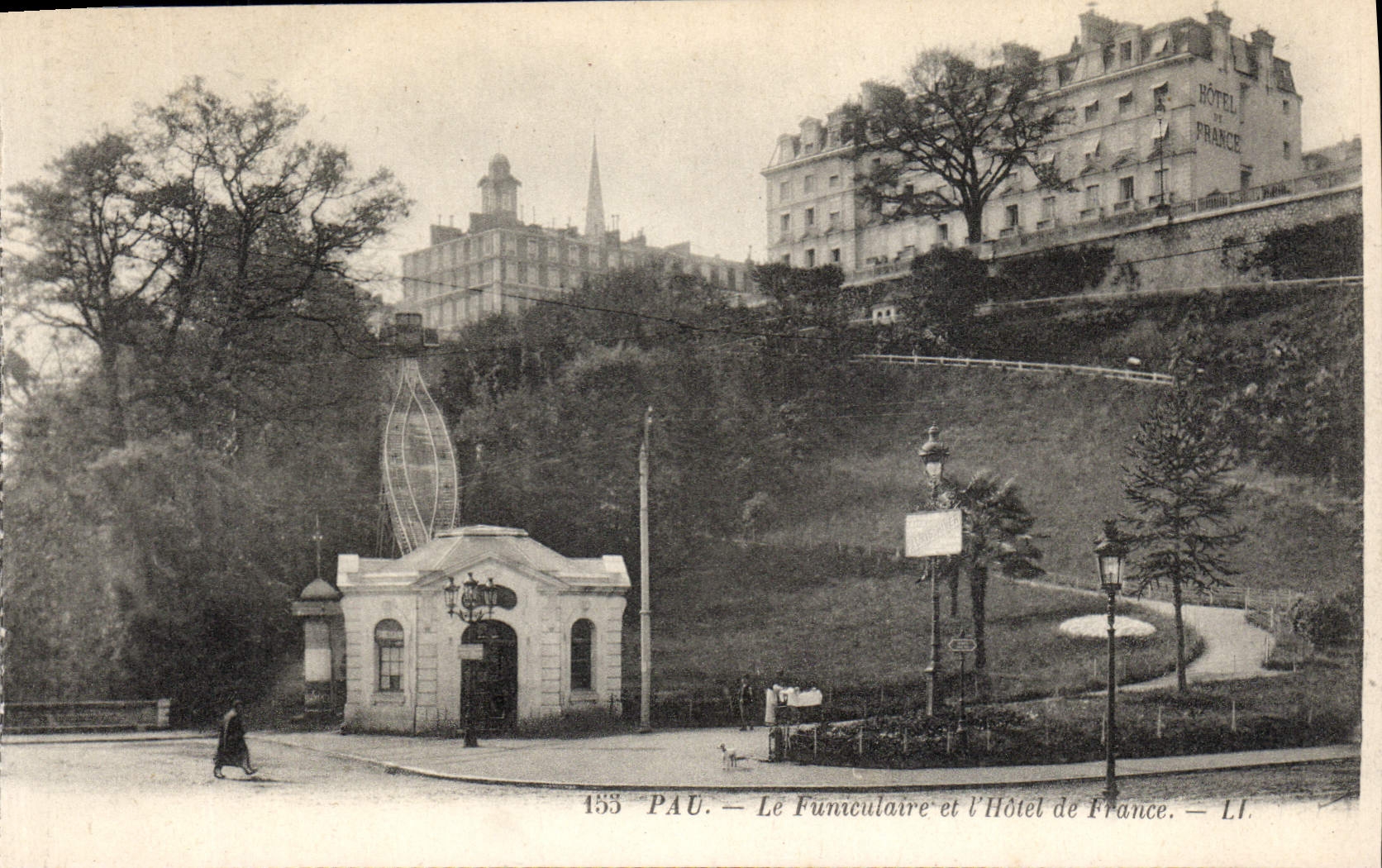POSTAL Pau de la VENDIMIA el hotel funicular y de I de Francia
