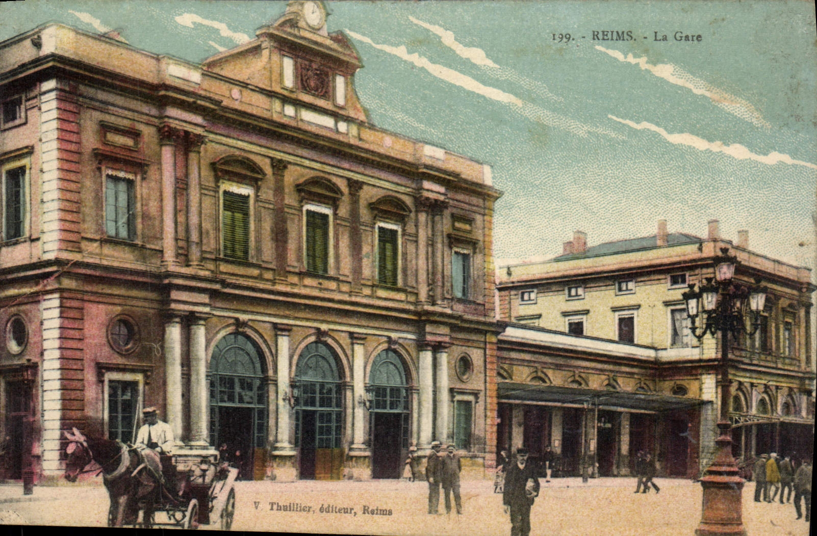 Estación de tren de Reims de la POSTAL de la VENDIMIA