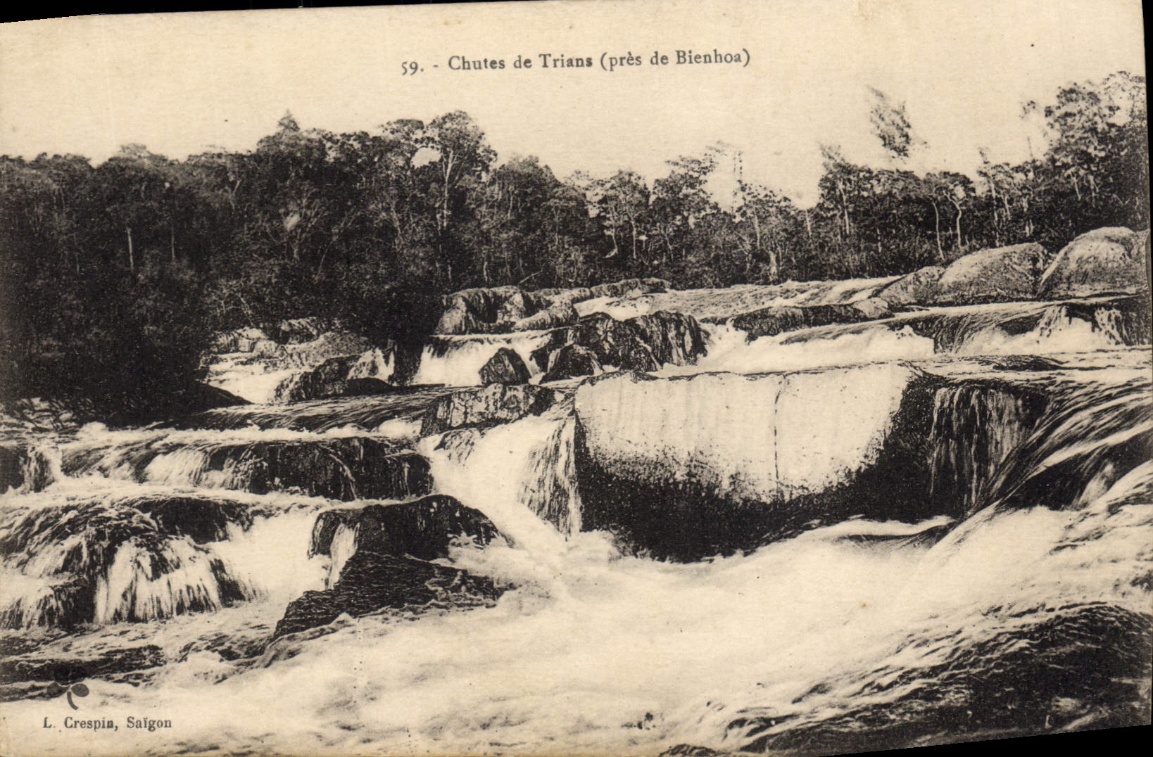 VINTAGE POSTCARD Falls De Trians close to Bienhoa