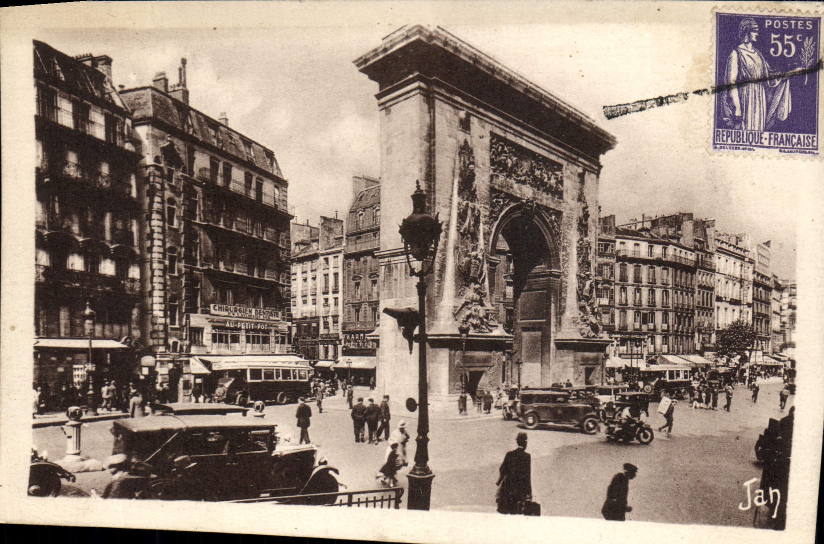 VINTAGE POSTCARD Paris Grands Boulevards And the Gate Denis Saint