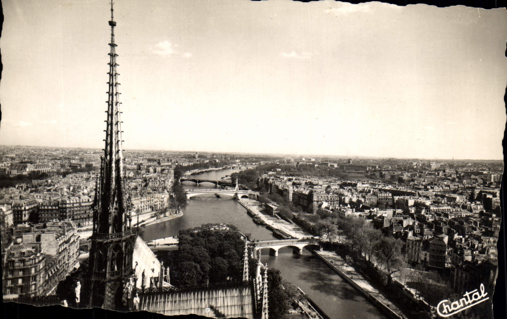 CPM Paris La Fleche De Notre Dame Et La Seine
