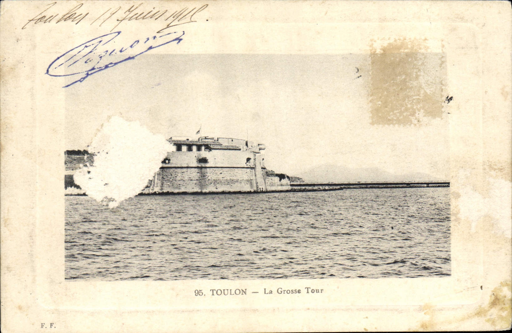 VINTAGE POSTCARD Toulon the Gross Tower