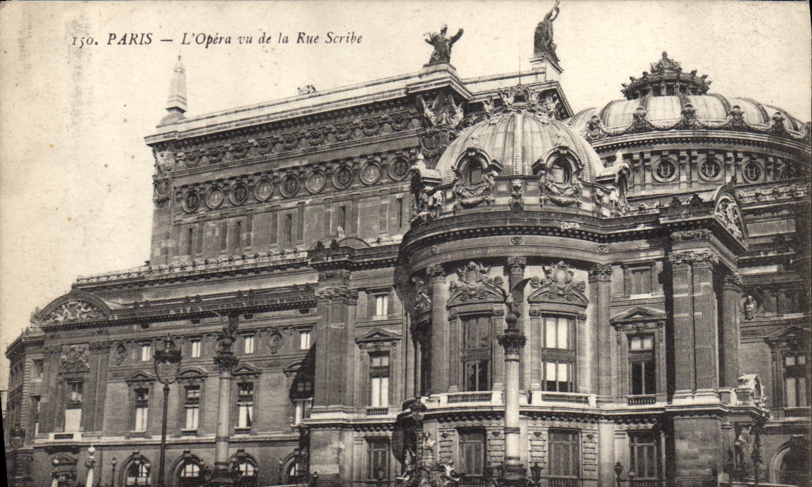 CPA Paris L'Opera Vu De La Rue Scribe