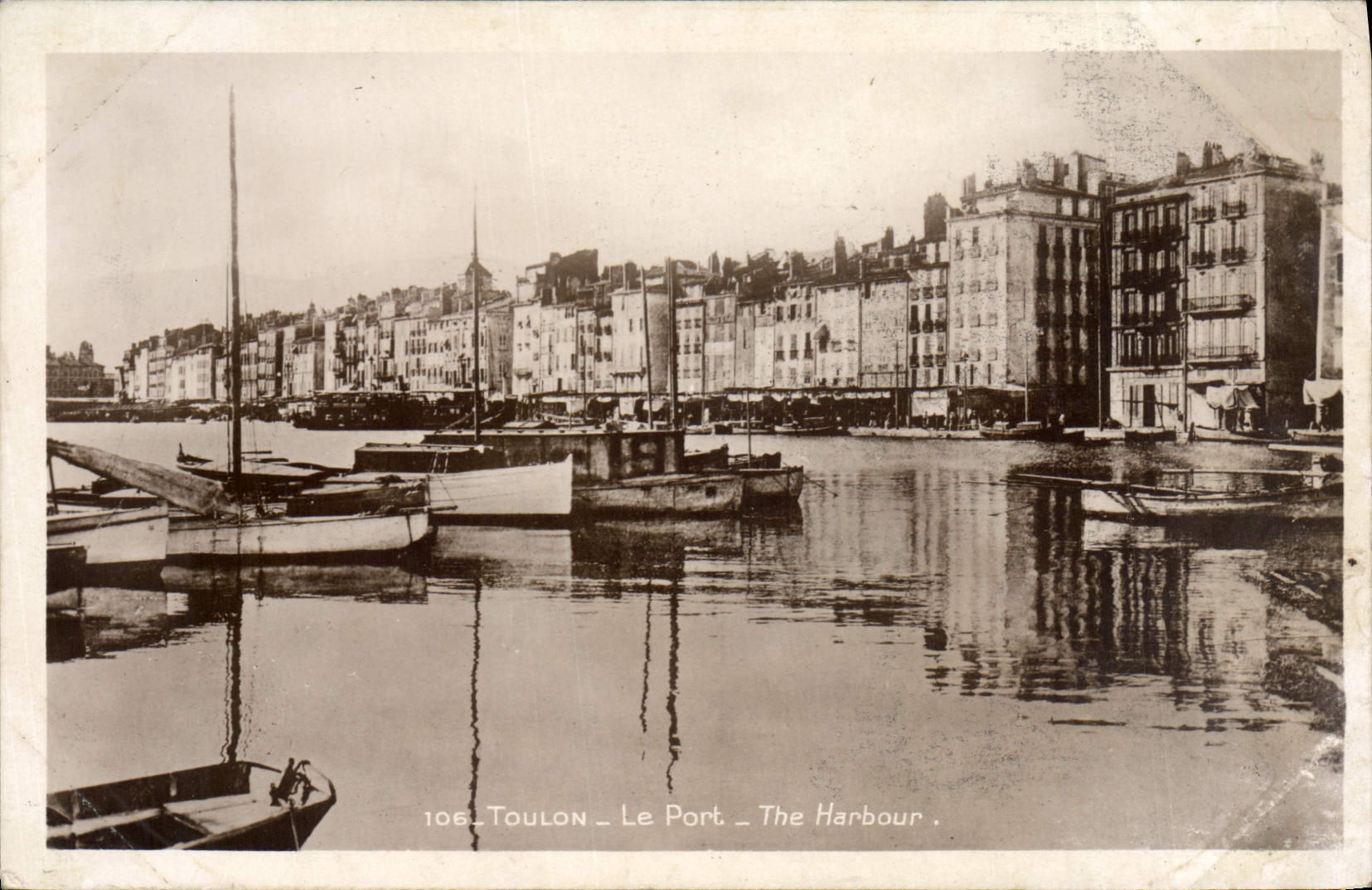VINTAGE POSTCARD Toulon the Port