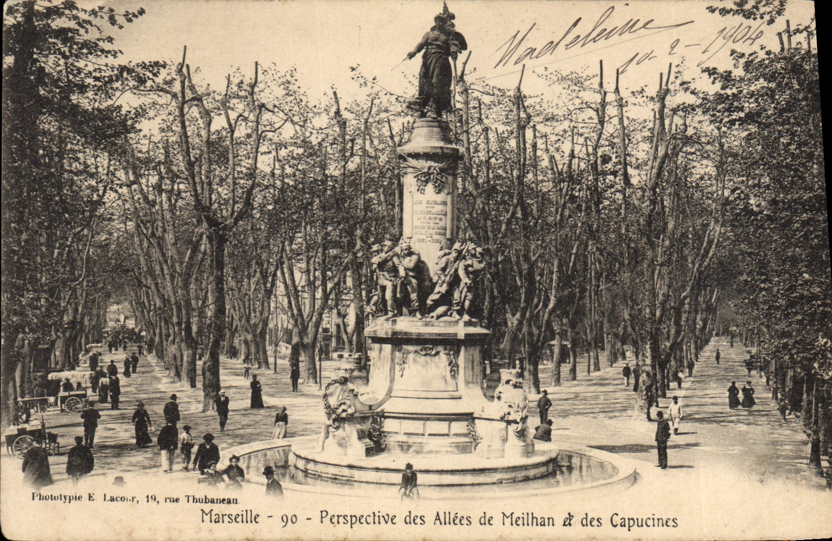 CPA Marseille Perspective Des Allees De Meilhan et des Capucines