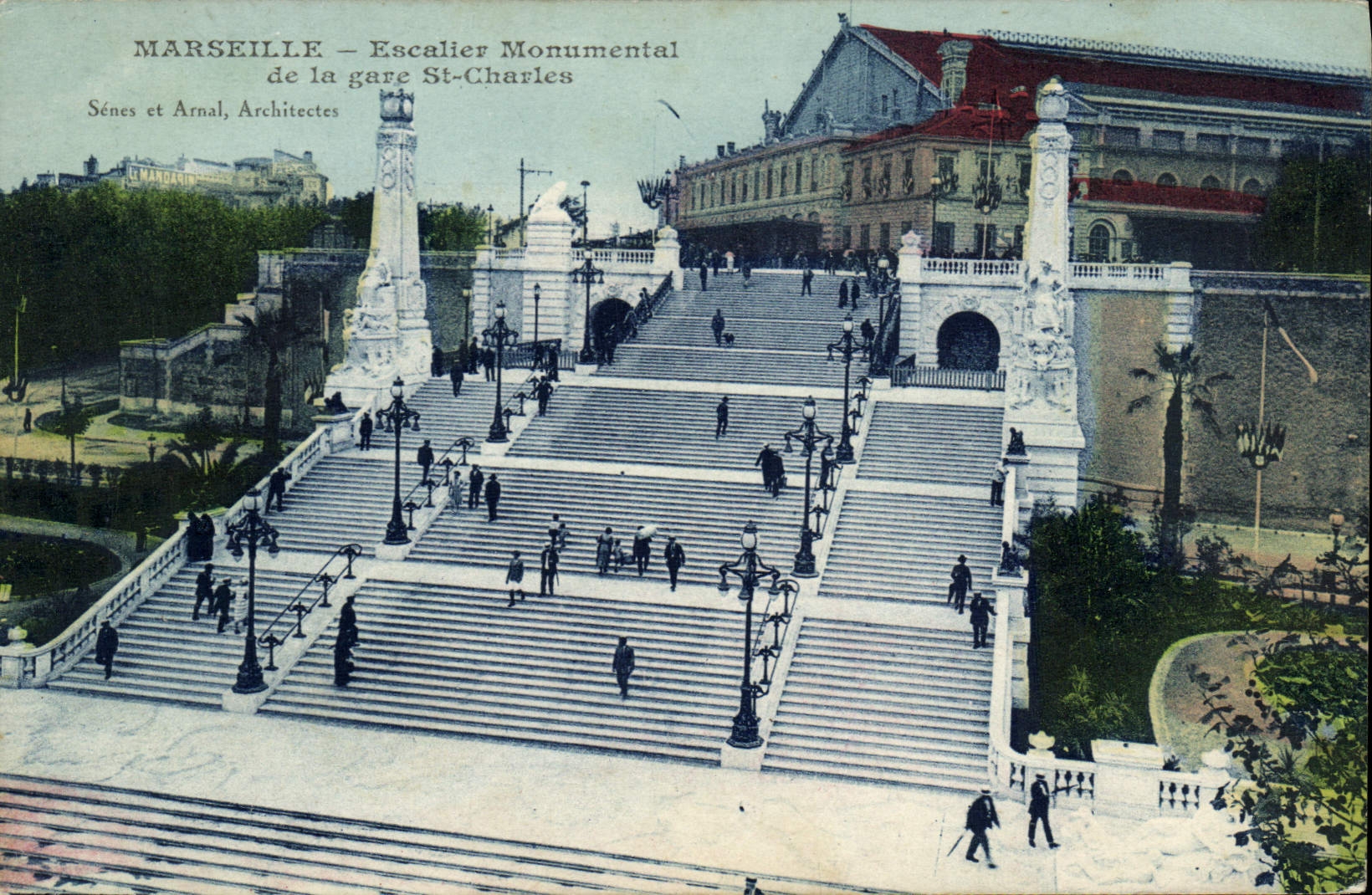 CPA Marseille Escalier Monumental De La Gare St Charles