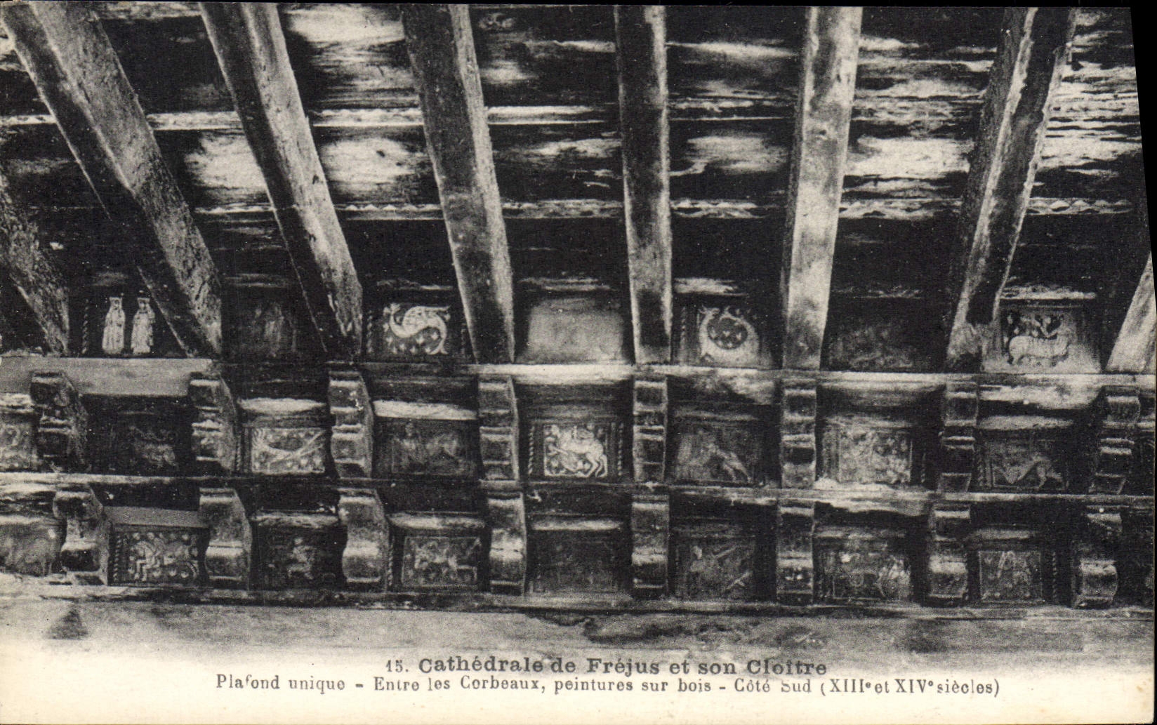 CPA Cathedrale De Frejus Et Son Cloitre Plafond unique Entre les corbeaux peinture sur bois