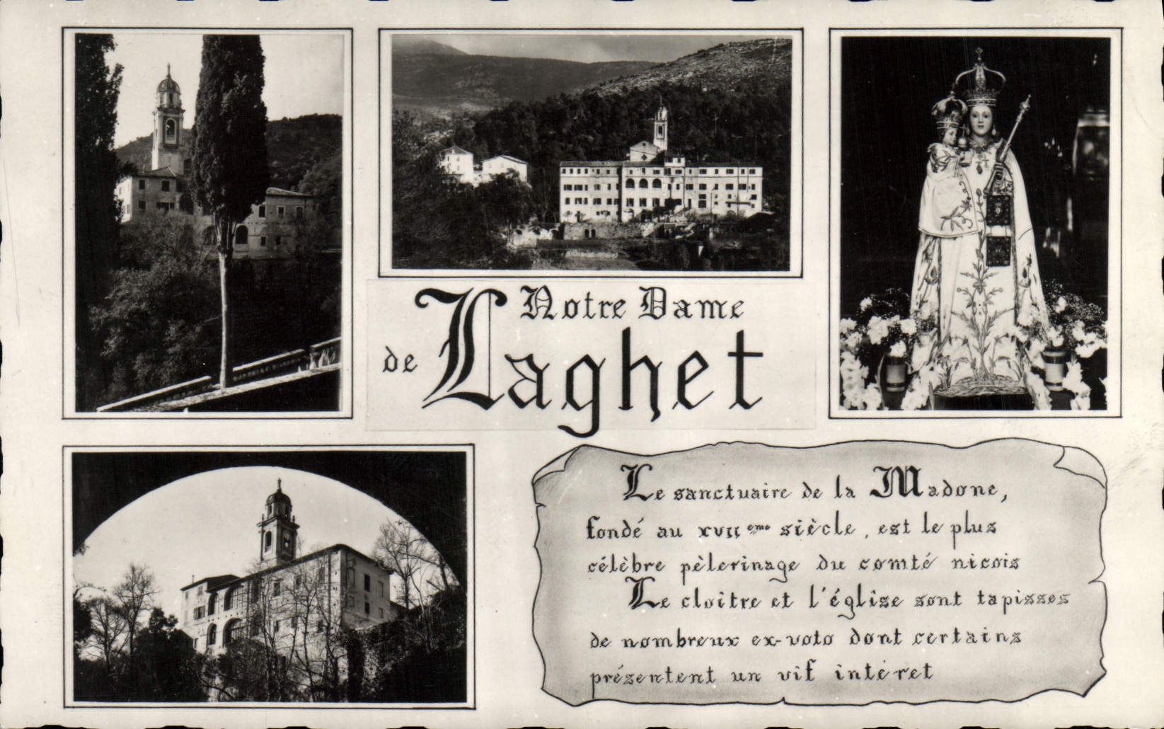 MODERN CARD Notre Dame de Laghet Notre Dame Sanctuary