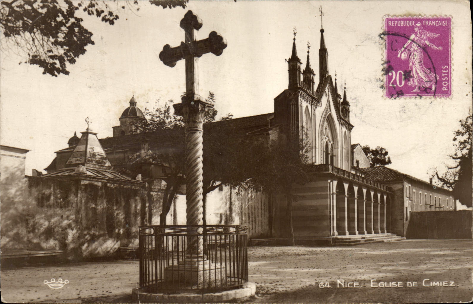 POSTAL MODERNA Nice Church De Cimiez