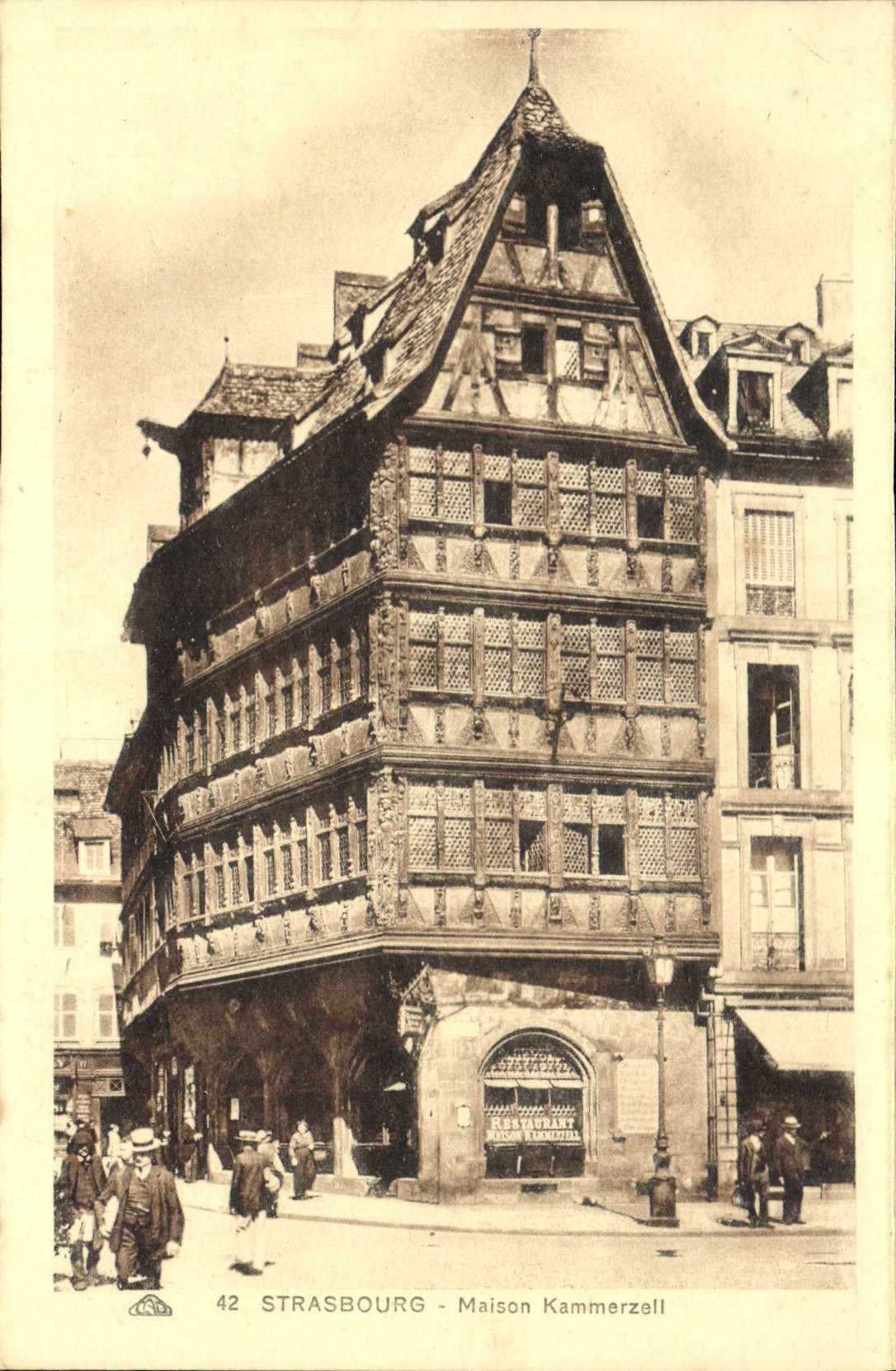 Casa de Estrasburgo Kammerzell de la POSTAL de la VENDIMIA