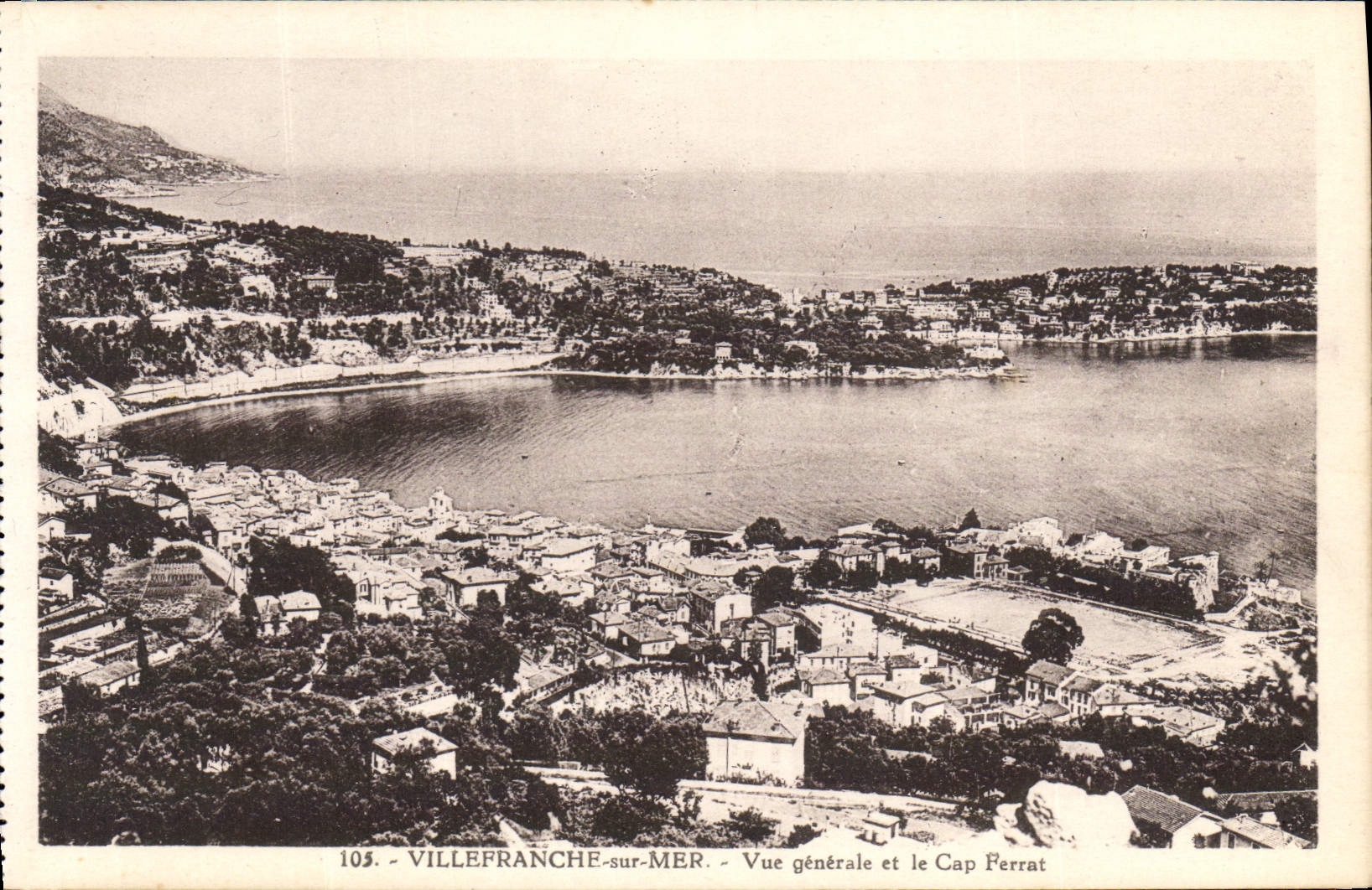 VINTAGE POSTCARD Villefranche On Sea View And the Cape Ferrat