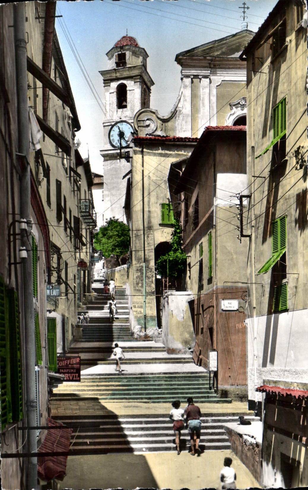 MODERN CARD Villefranche On Sea Street De I' Eglise Hairdresser