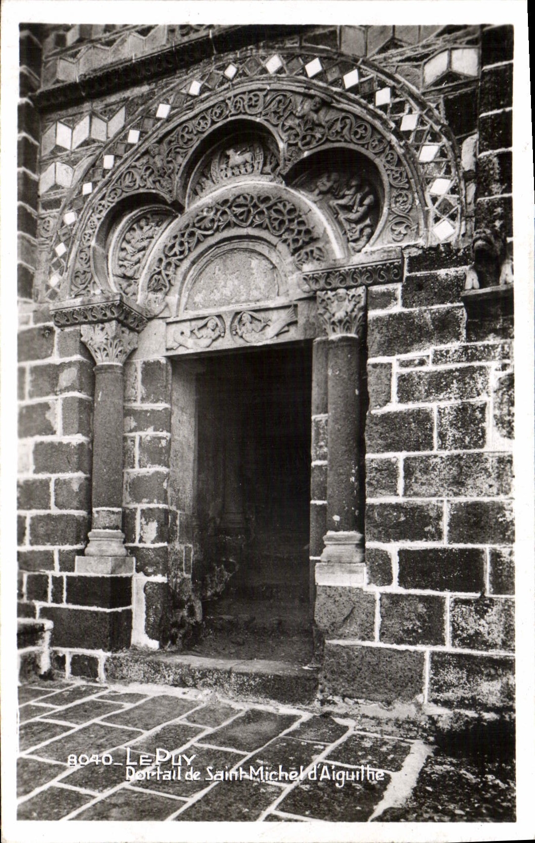 Puerta de Puy de la POSTAL de la VENDIMIA del Saint Michel de Aiguilhe