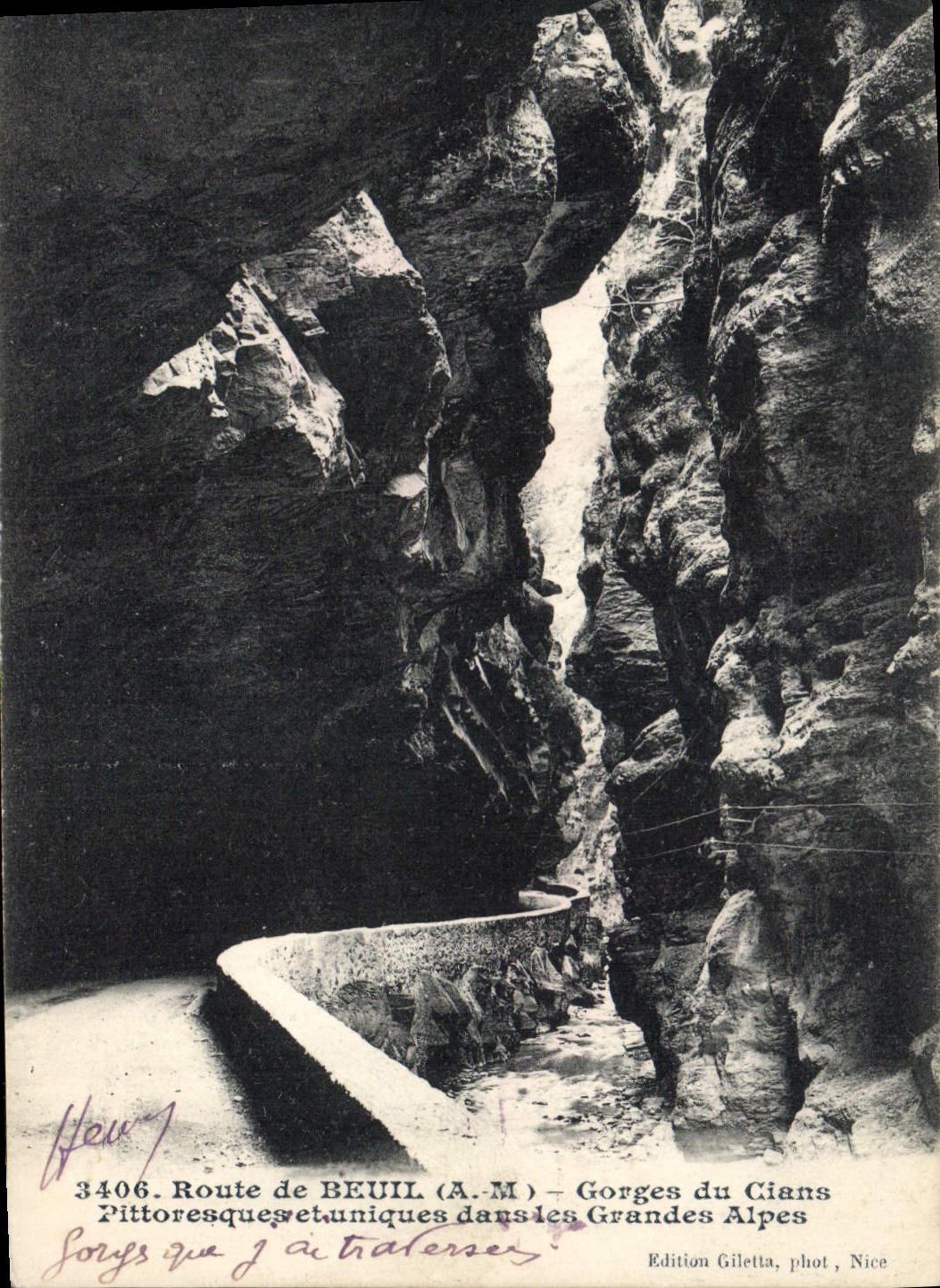 CPA Beuil Route de Gorges du Cians